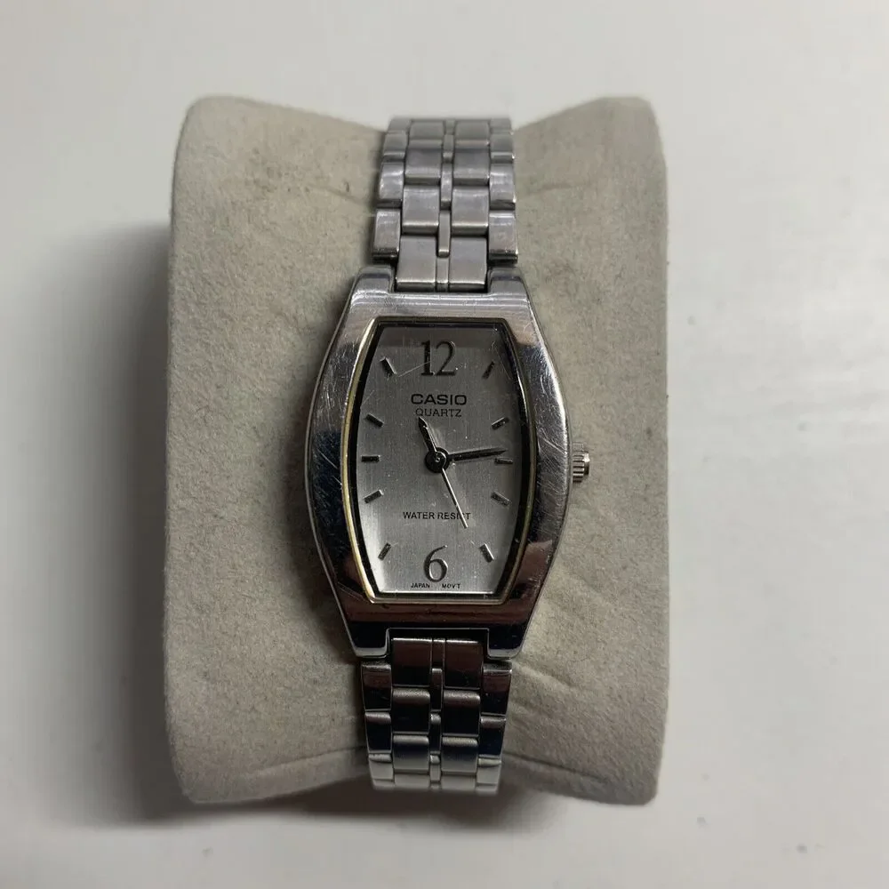Casio Women's Quartz Silver Dial Silver-Tone Bracelet 22mm Watch LTP1254